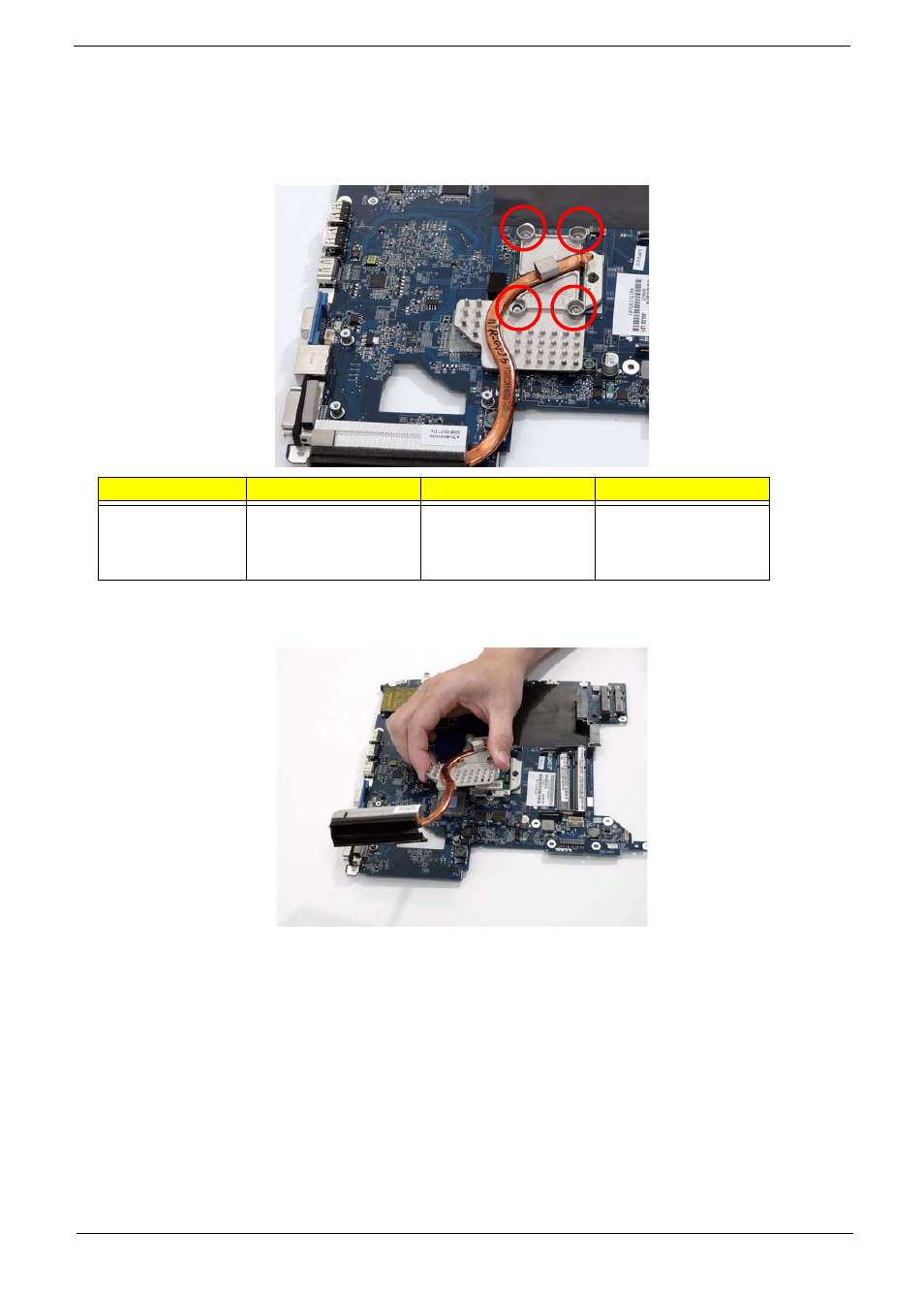 Removing the thermal module | Acer 4530 User Manual | Page 95 / 182