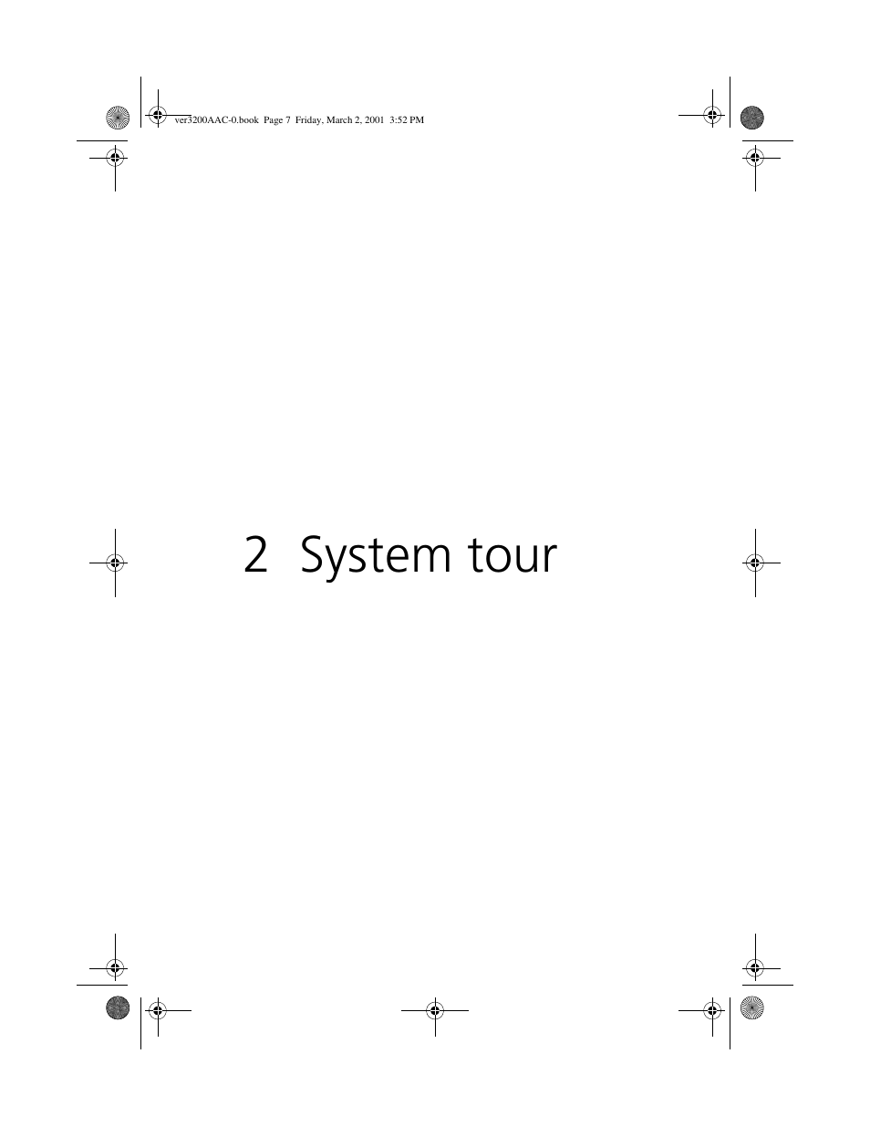 Chapter 2, system tour, 2 system tour | Acer 3200 User Manual | Page 17 / 96