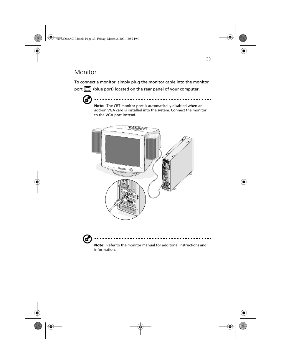 Monitor | Acer 3200 User Manual | Page 43 / 96