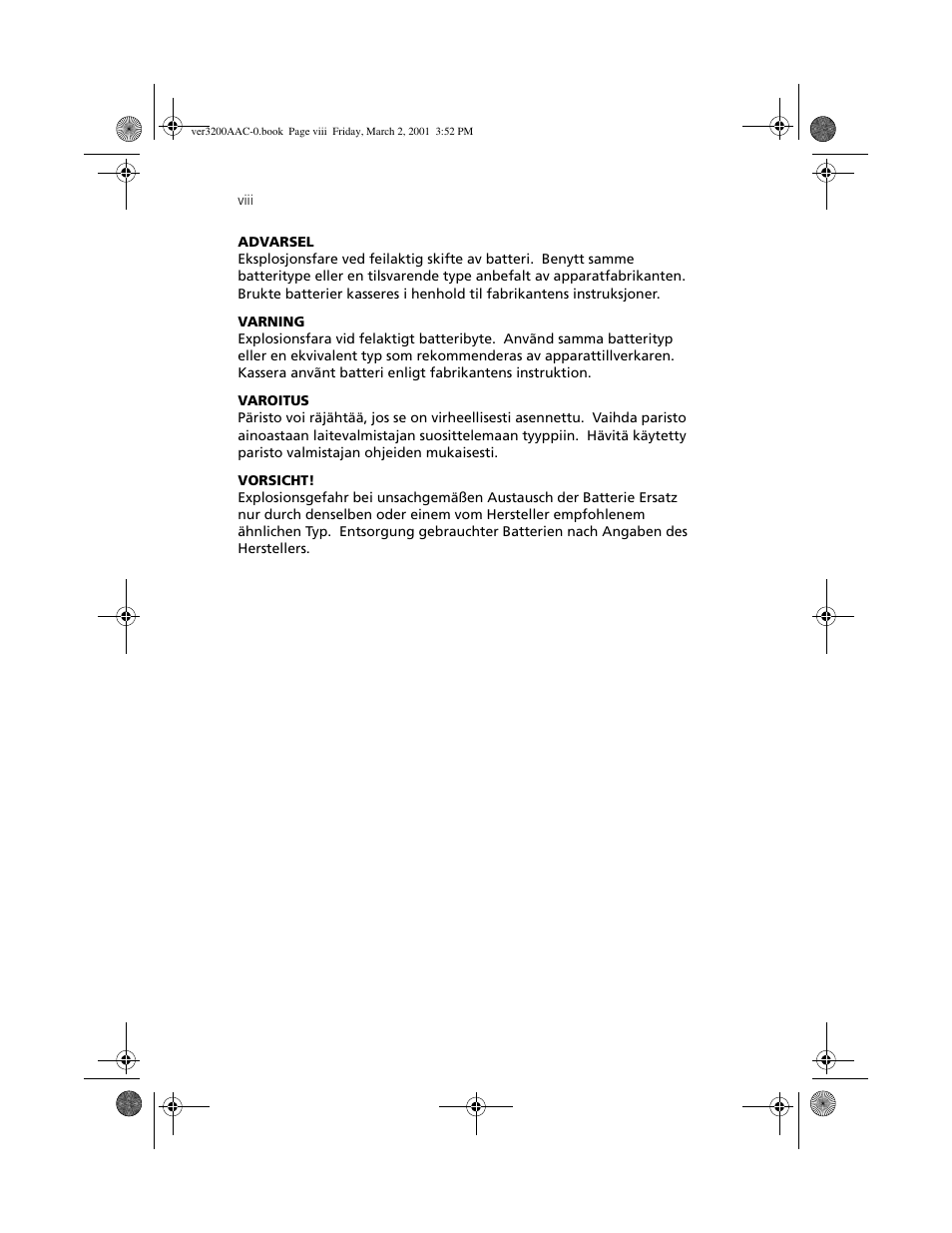 Acer 3200 User Manual | Page 8 / 96