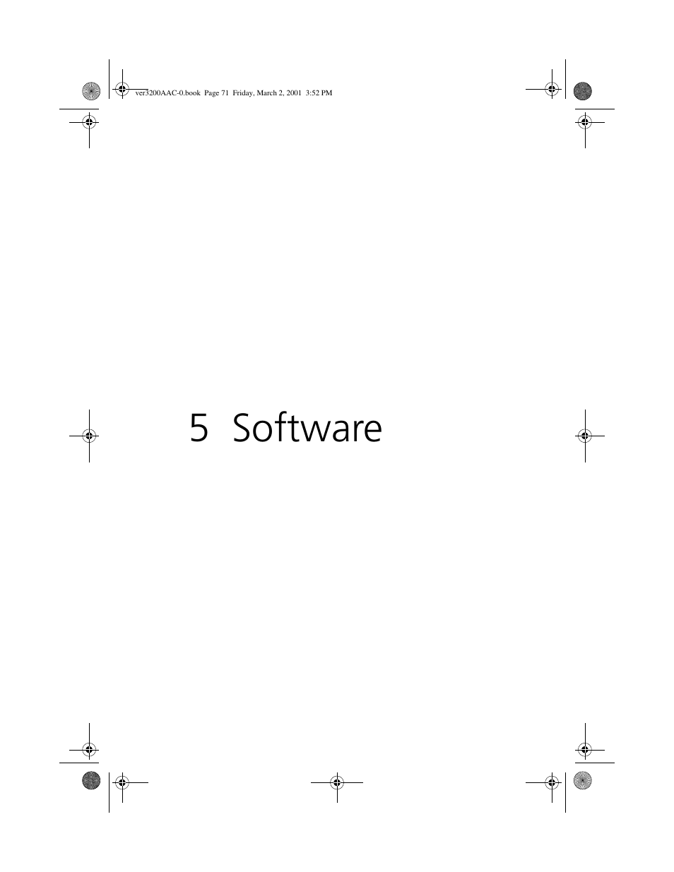 Chapter 5, software, 5 software | Acer 3200 User Manual | Page 81 / 96