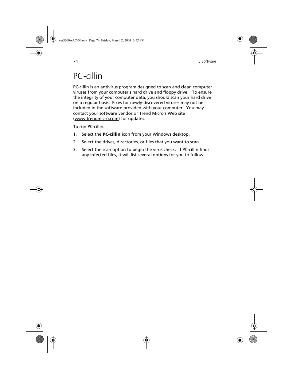 Pc-cillin | Acer 3200 User Manual | Page 84 / 96