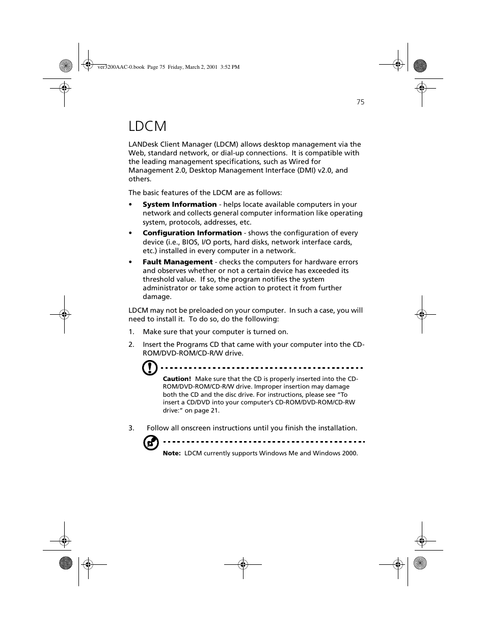 Ldcm | Acer 3200 User Manual | Page 85 / 96