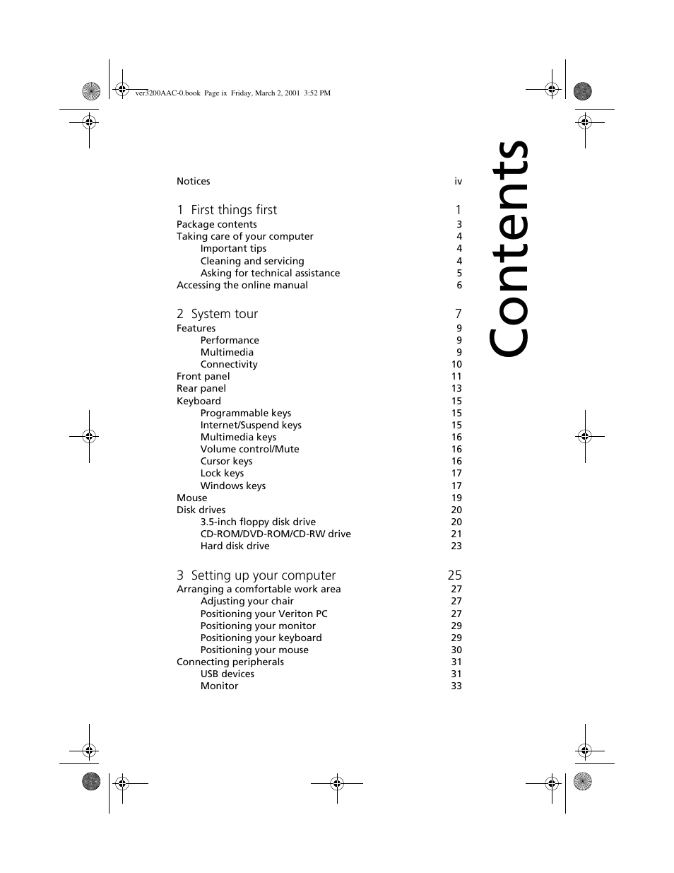 Acer 3200 User Manual | Page 9 / 96