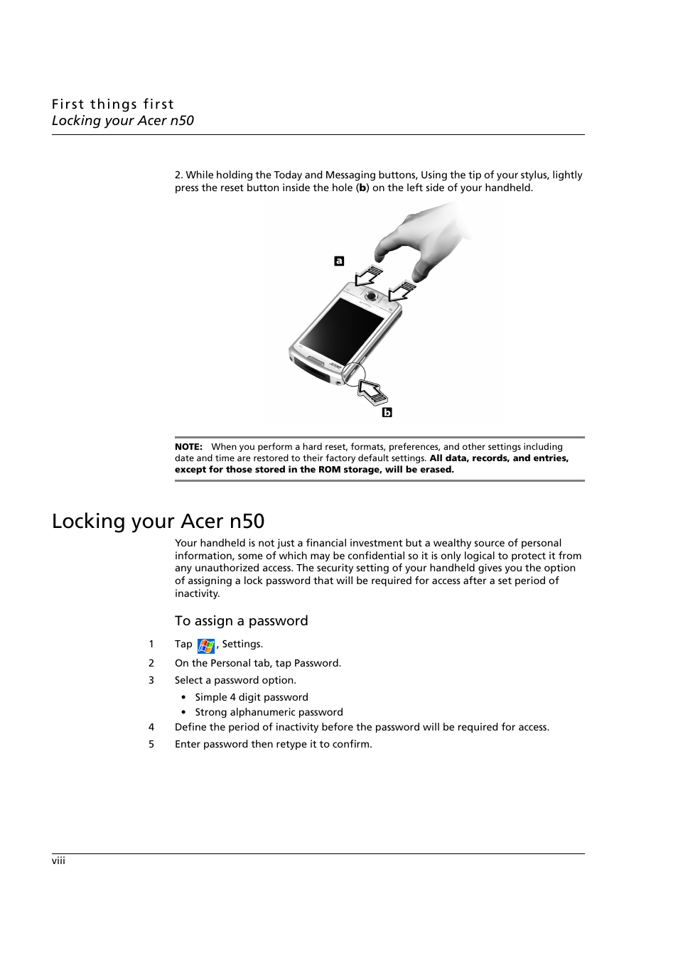 Locking your acer n50 | Acer n50 User Manual | Page 8 / 122