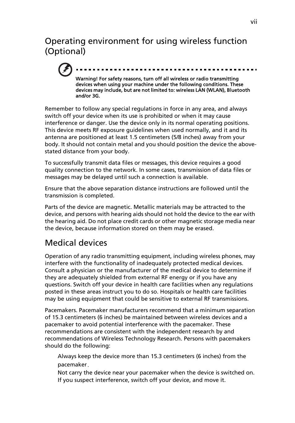 Medical devices | Acer H5350 User Manual | Page 7 / 53