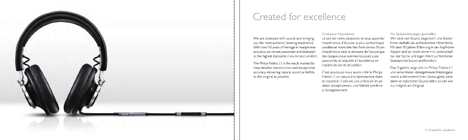 Created for excellence, 51 created for excellence | Philips Fidelio casque à arceau circum-aural User Manual | Page 3 / 19