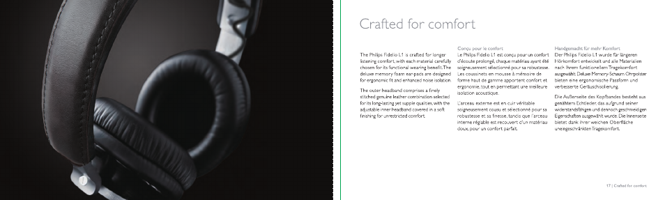 Crafted for comfort, 171 crafted fer coitifert | Philips Fidelio casque à arceau circum-aural User Manual | Page 9 / 19