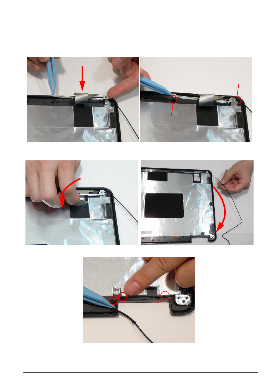 Lcd module reassembly procedure, Replacing the antennas | Acer 7715Z User Manual | Page 101 / 200