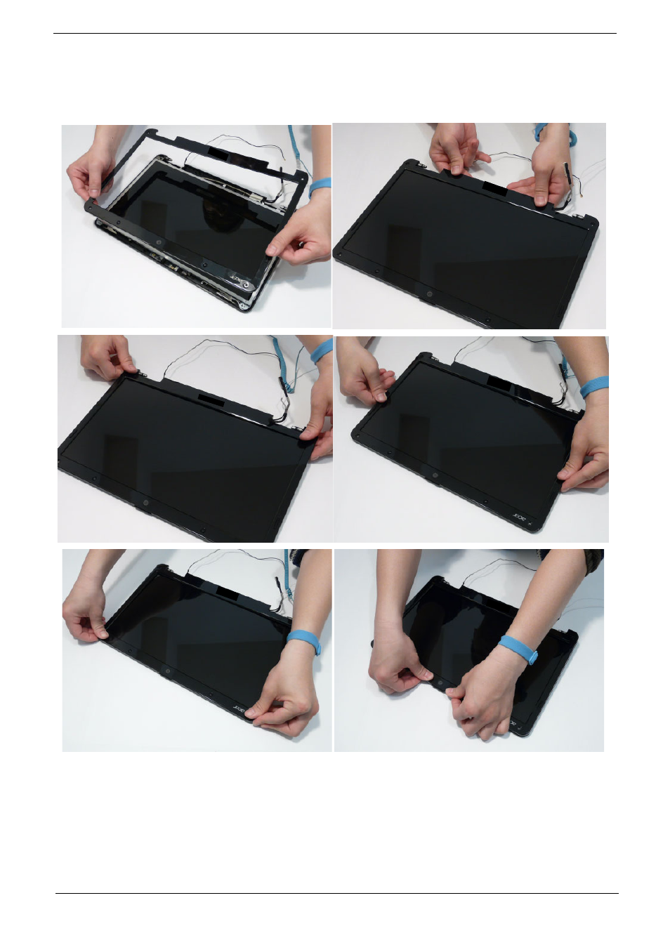 Replacing the lcd bezel | Acer 7715Z User Manual | Page 107 / 200