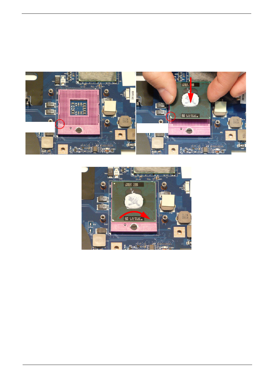 Main module reassembly procedure, Replacing the cpu | Acer 7715Z User Manual | Page 109 / 200