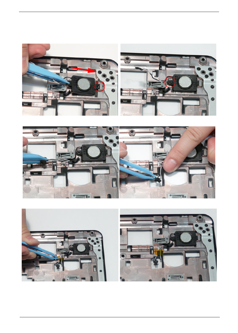Replacing the left speaker module | Acer 7715Z User Manual | Page 115 / 200