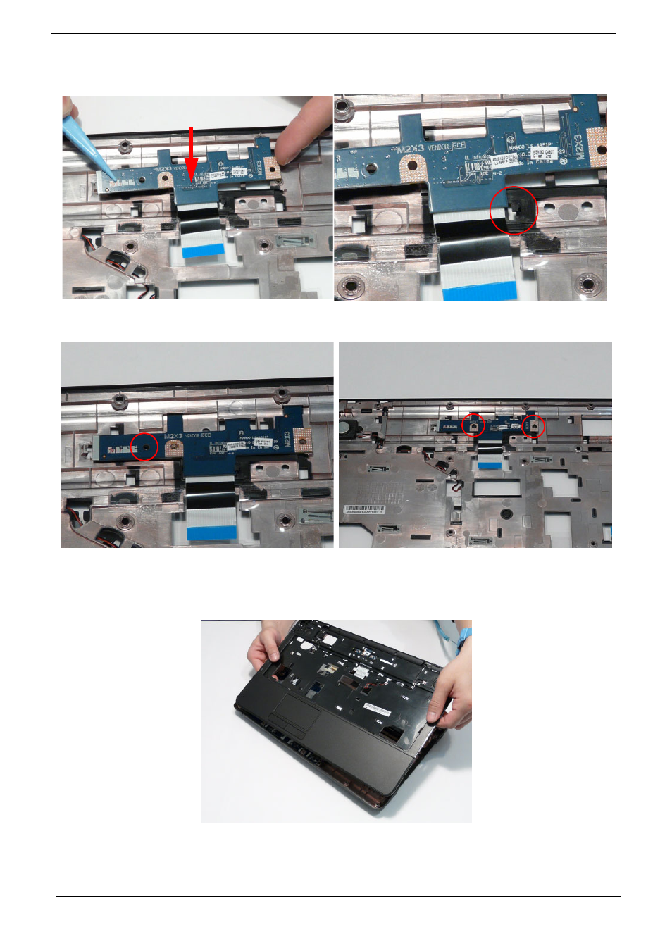 Replacing the power board, Replacing the upper cover | Acer 7715Z User Manual | Page 116 / 200