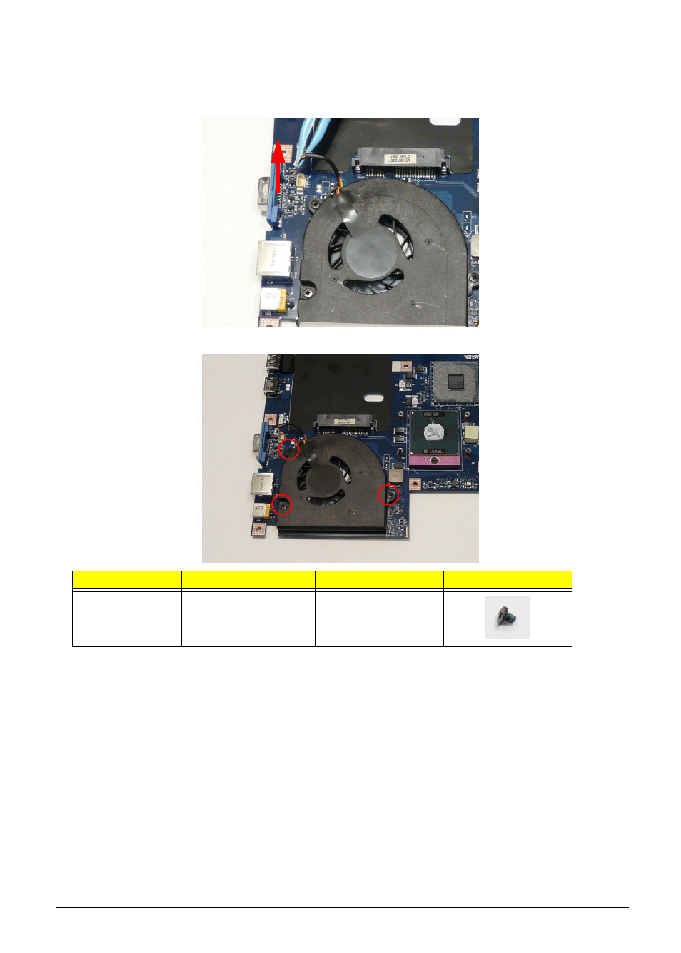 Removing the cpu fan | Acer 7715Z User Manual | Page 88 / 200