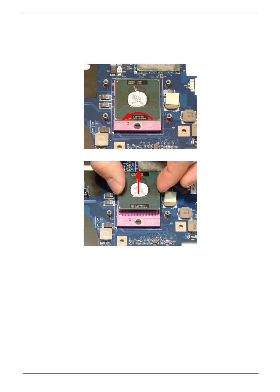 Removing the cpu | Acer 7715Z User Manual | Page 90 / 200