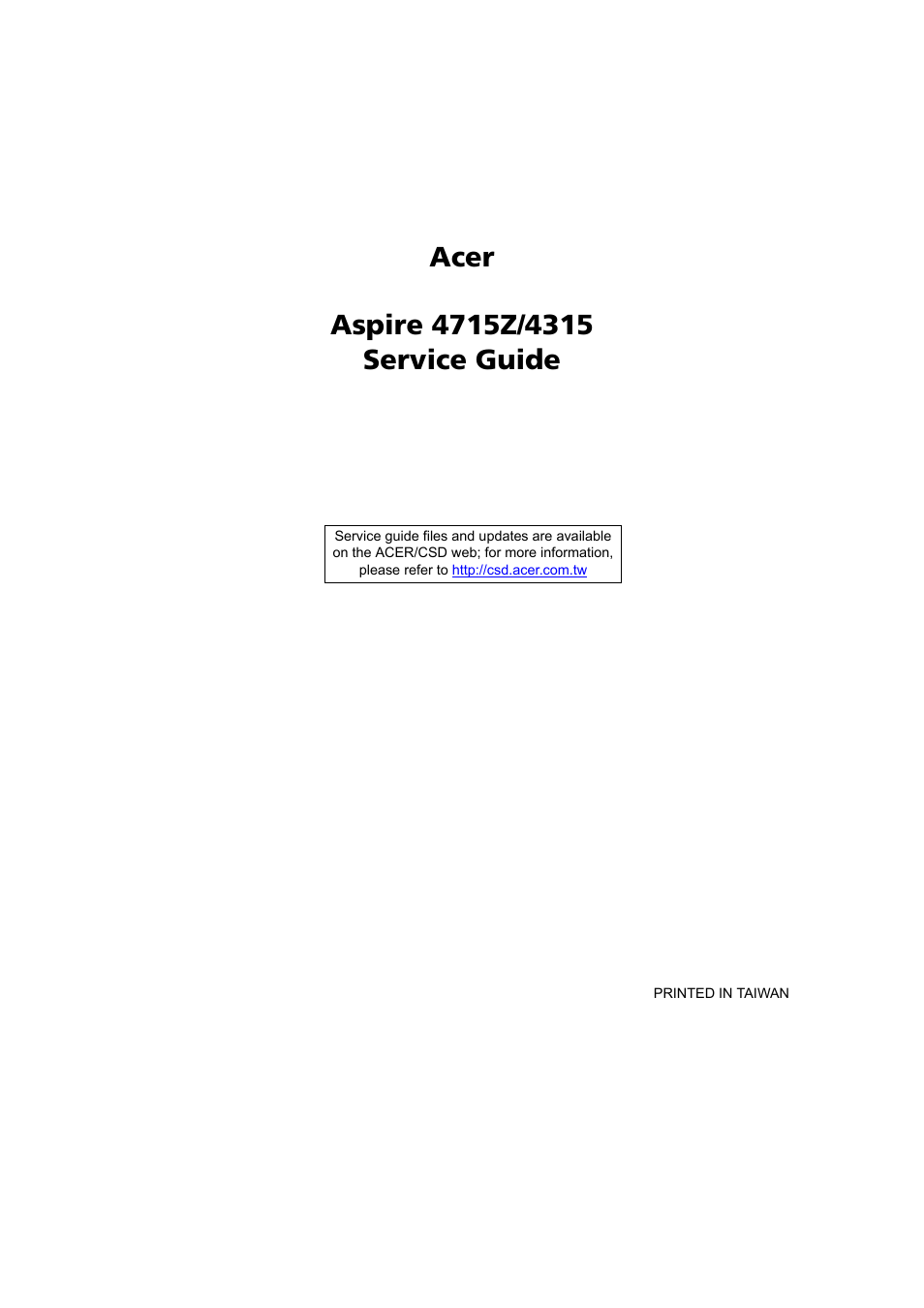 Acer 4715Z User Manual | 154 pages