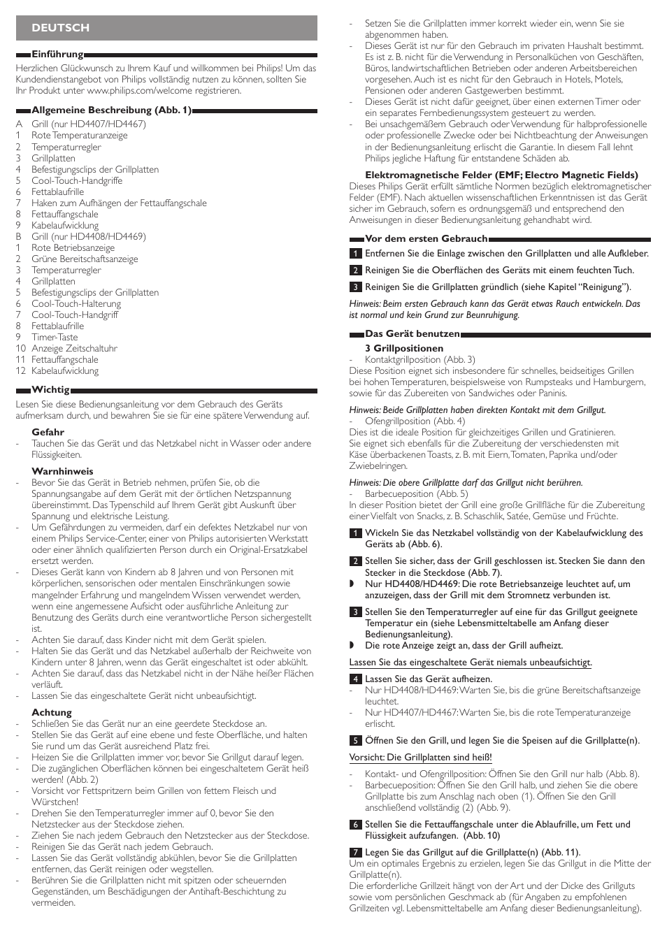 Philips Gril User Manual | Page 4 / 10