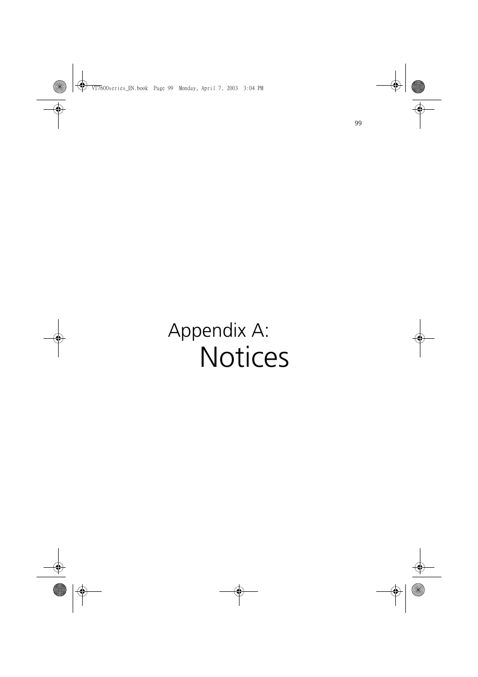 Appendix a: notices, Notices, Appendix a | Acer 7600 series User Manual | Page 105 / 116