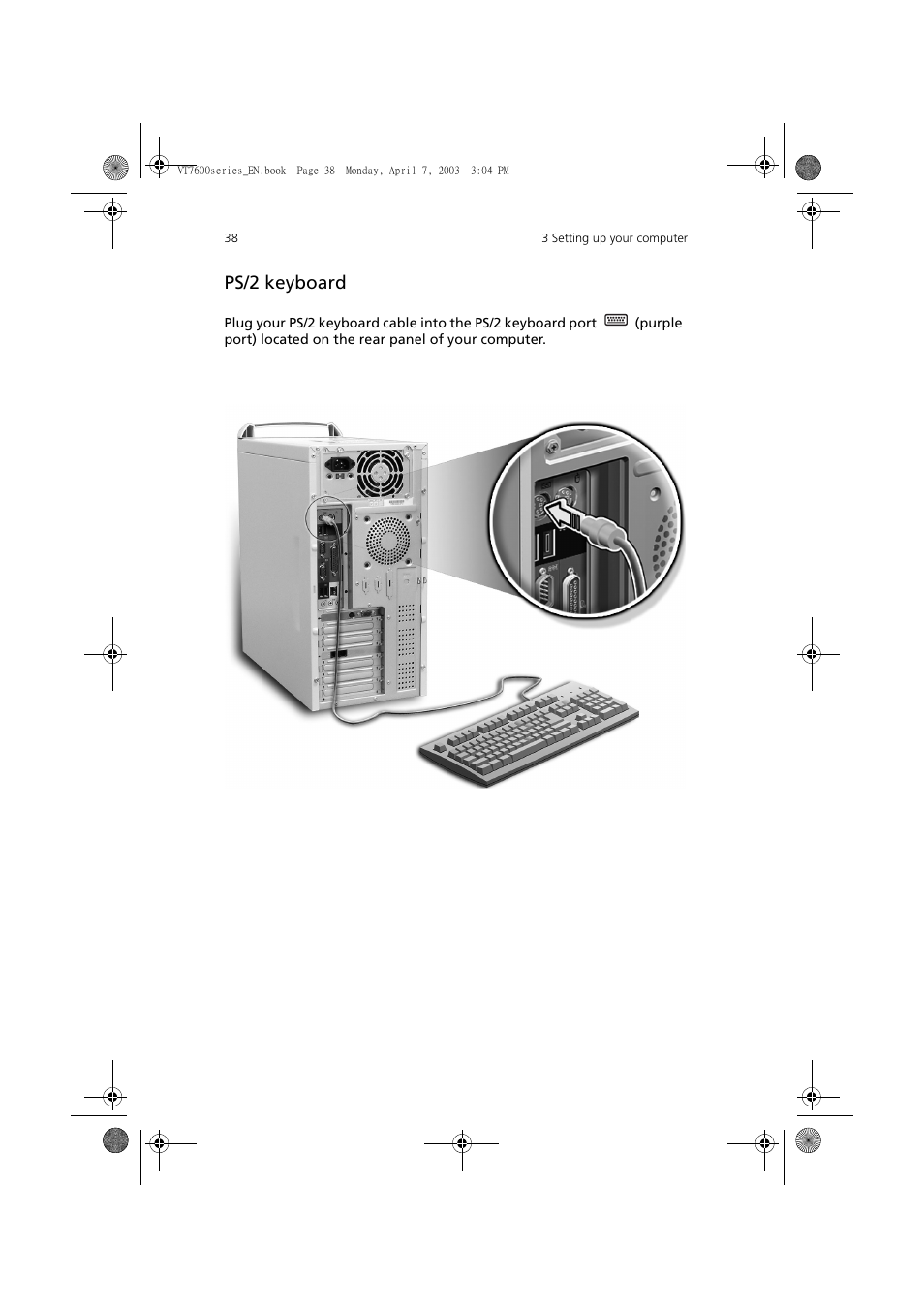 Ps/2 keyboard | Acer 7600 series User Manual | Page 44 / 116