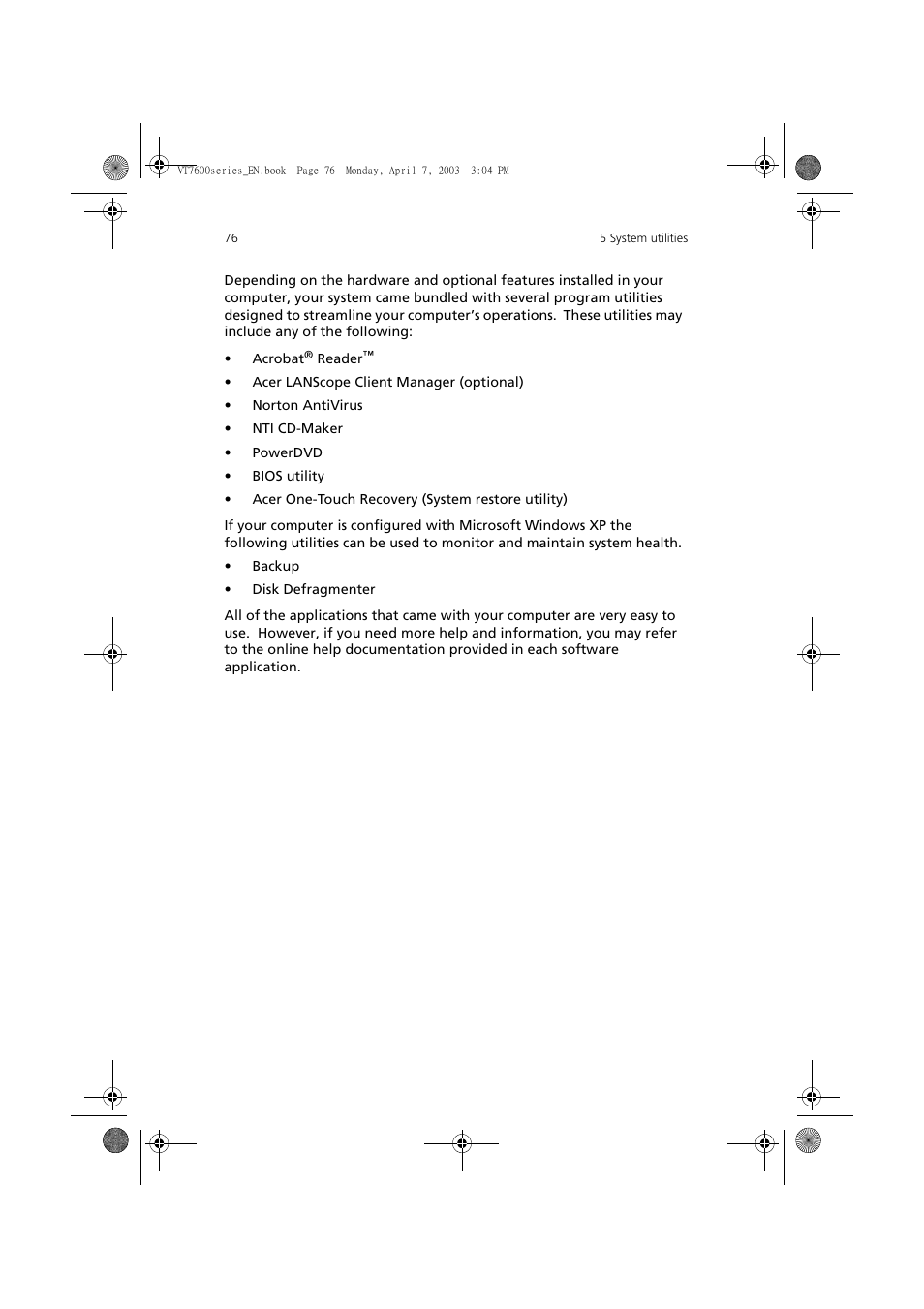 Acer 7600 series User Manual | Page 82 / 116