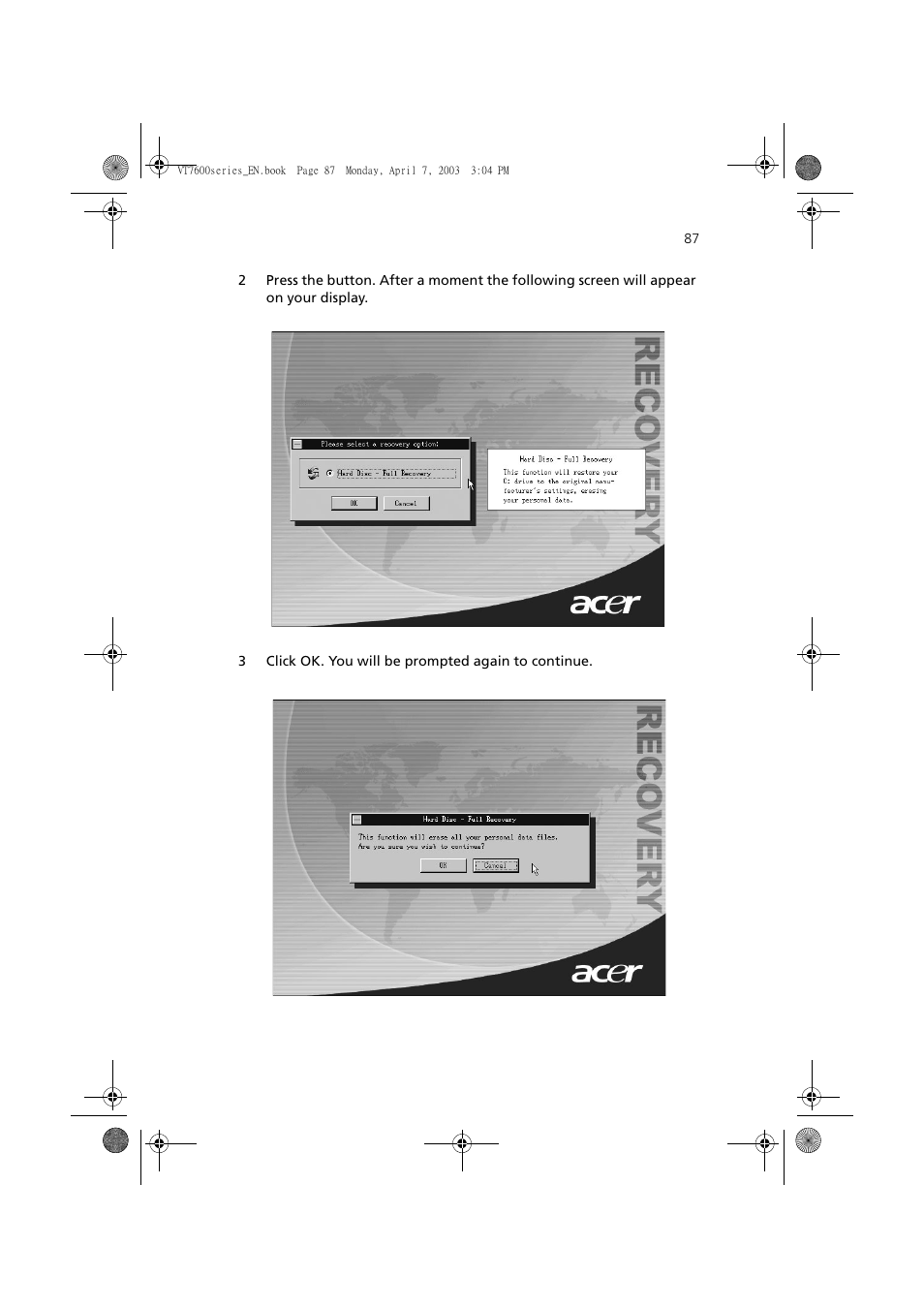 Acer 7600 series User Manual | Page 93 / 116