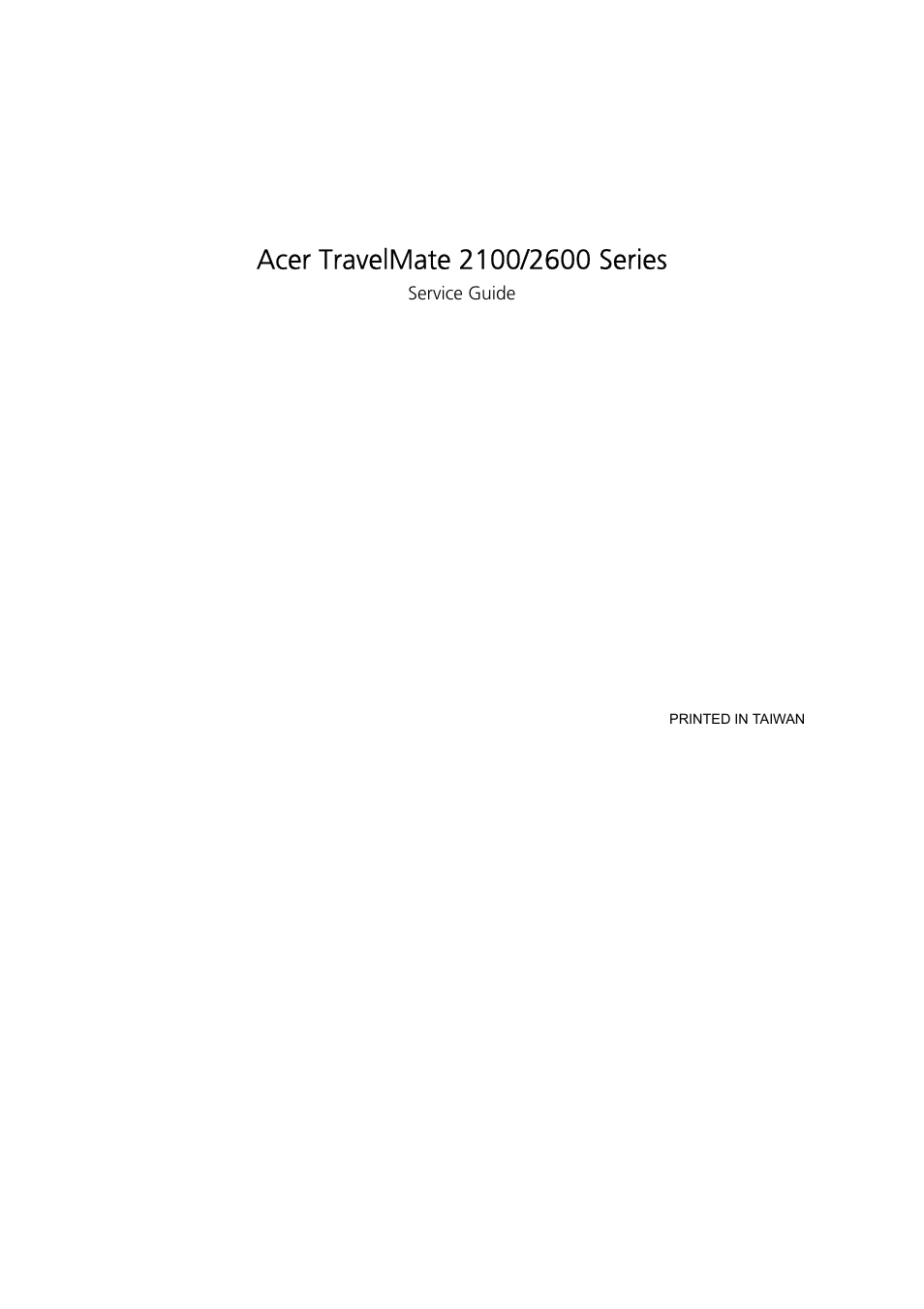 Acer 2600 User Manual | 126 pages