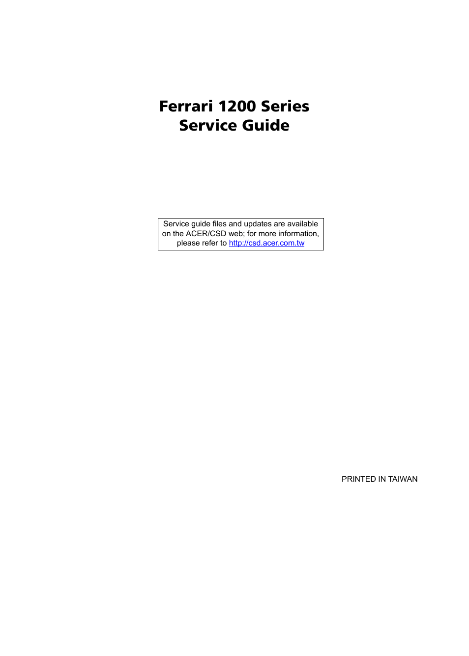 Acer 1200 User Manual | 166 pages