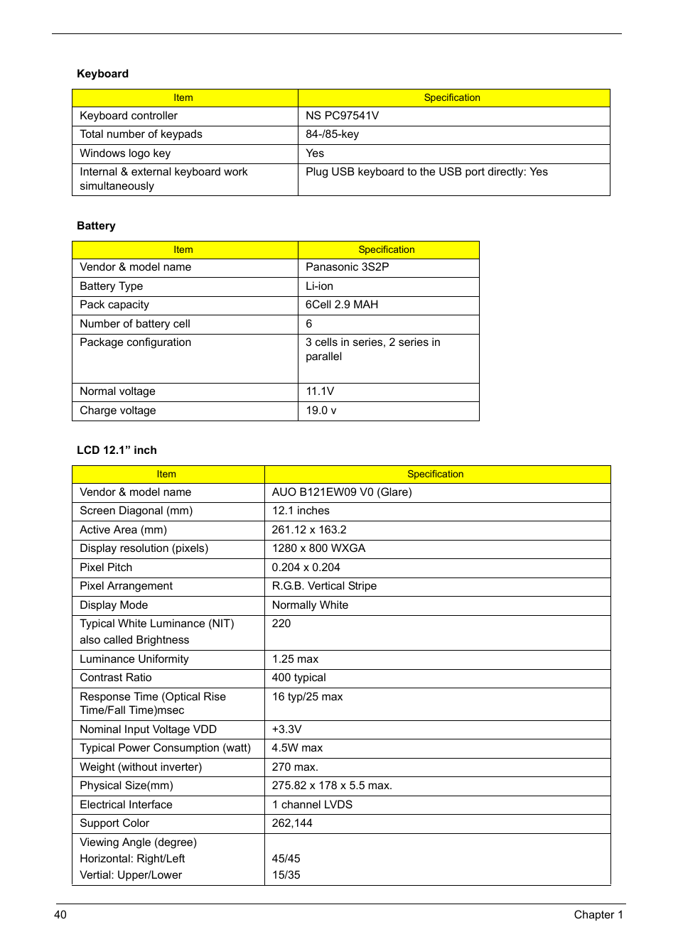 Acer 1200 User Manual | Page 50 / 166