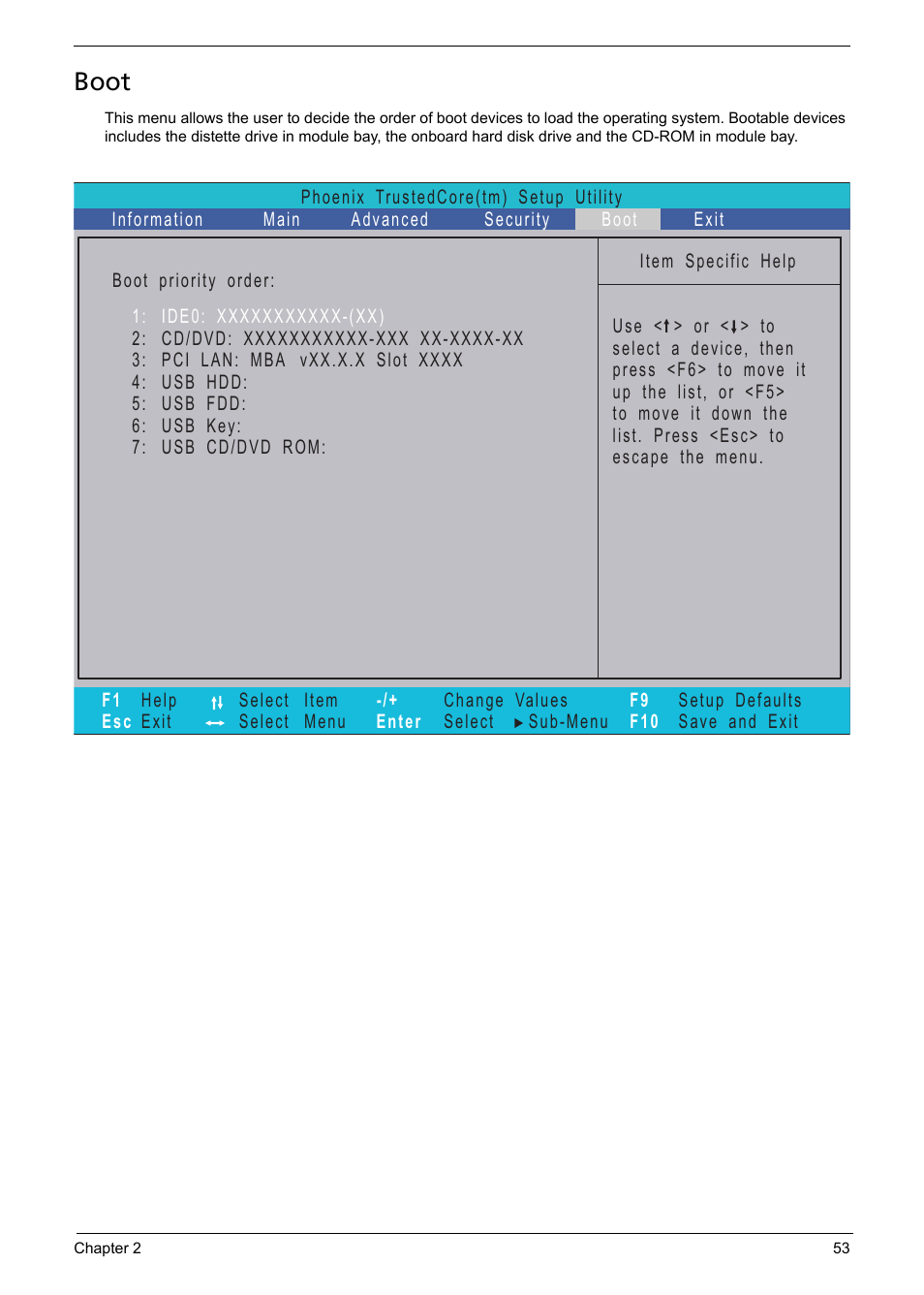 Boot | Acer 1200 User Manual | Page 63 / 166