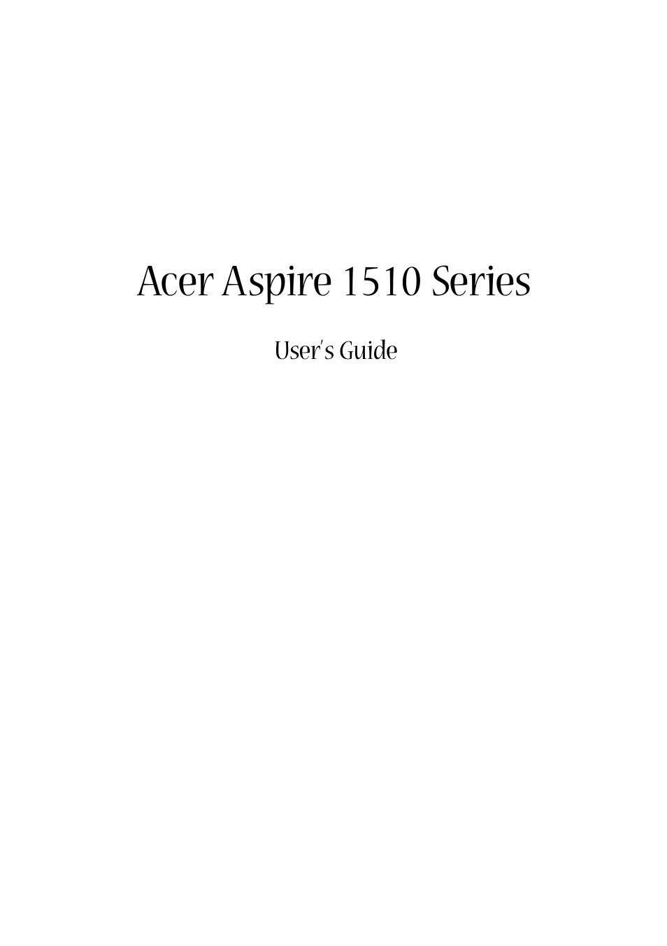 Acer 1510 Series User Manual | 99 pages