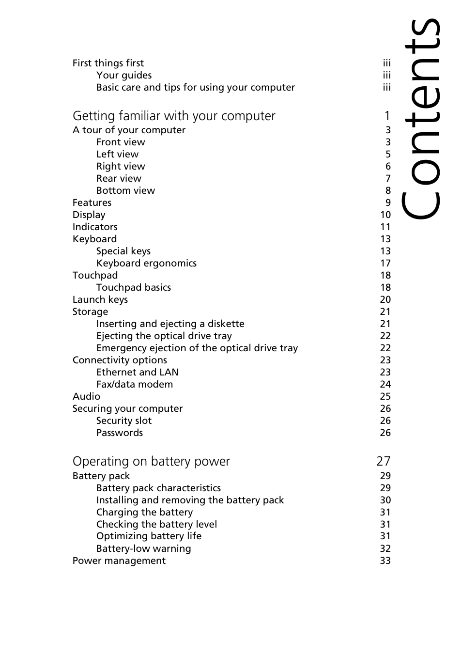 Acer 1510 Series User Manual | Page 7 / 99