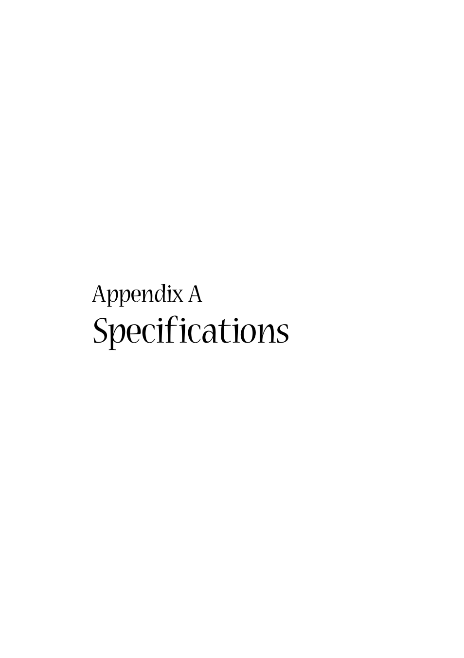 Appendix a specifications, Specifications | Acer 1510 Series User Manual | Page 75 / 99