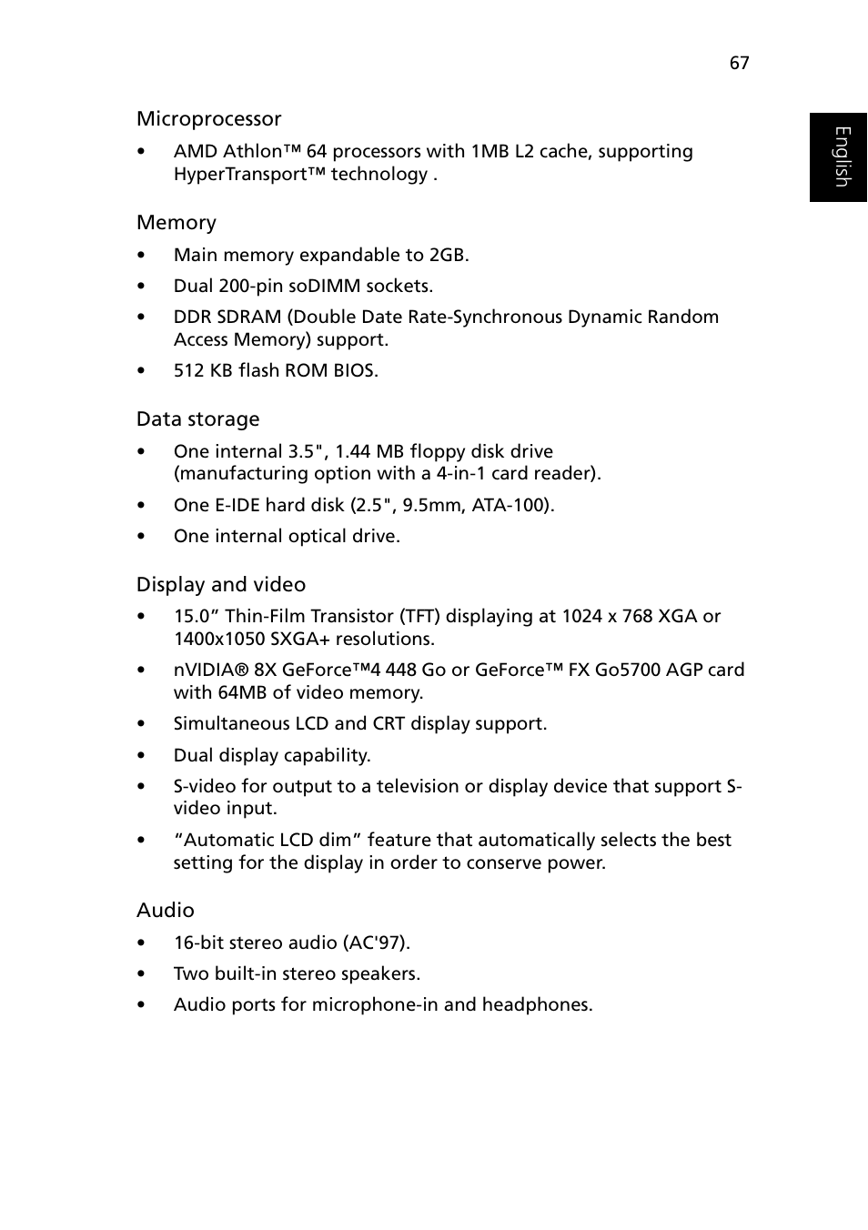 Acer 1510 Series User Manual | Page 77 / 99