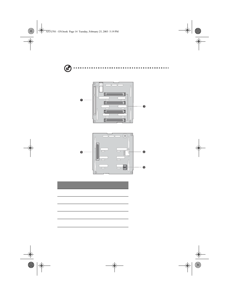 Hot-swap hdd cage layout | Acer Altos G700 series User Manual | Page 24 / 124