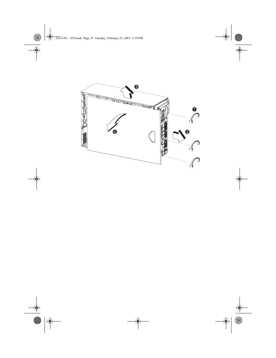 Removing the air baffle | Acer Altos G700 series User Manual | Page 45 / 124