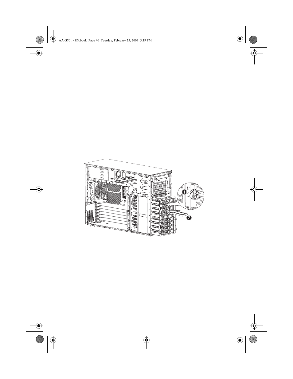 Installing the hot-swappable cage | Acer Altos G700 series User Manual | Page 50 / 124