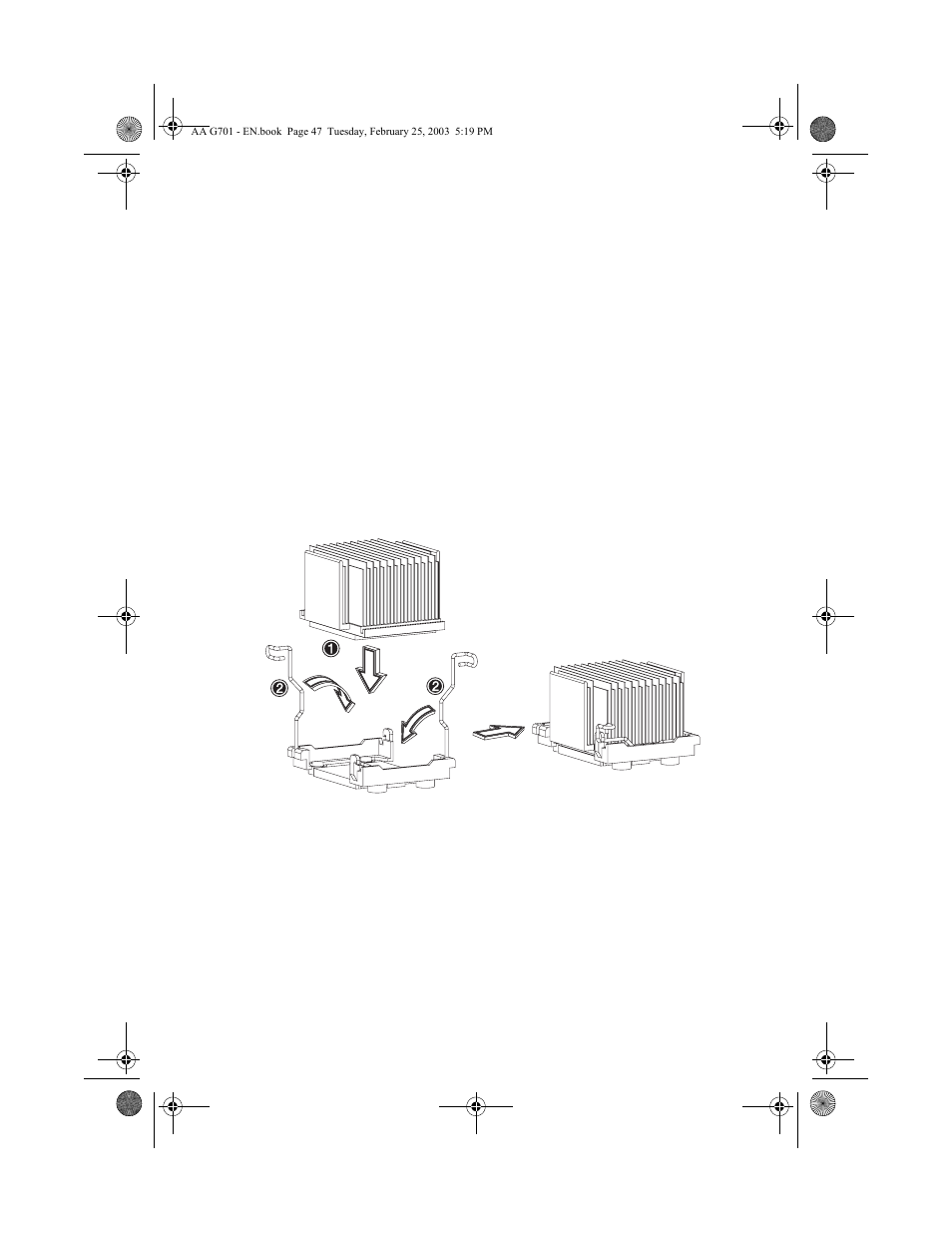 To install a cpu with heatsink | Acer Altos G700 series User Manual | Page 57 / 124