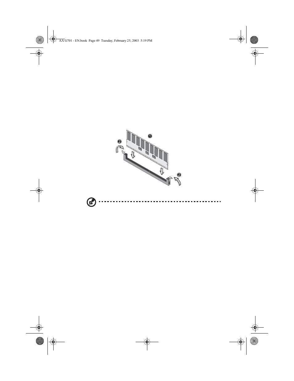 To install a dimm | Acer Altos G700 series User Manual | Page 59 / 124