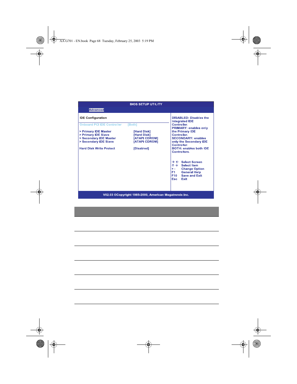 Ide configuration | Acer Altos G700 series User Manual | Page 78 / 124