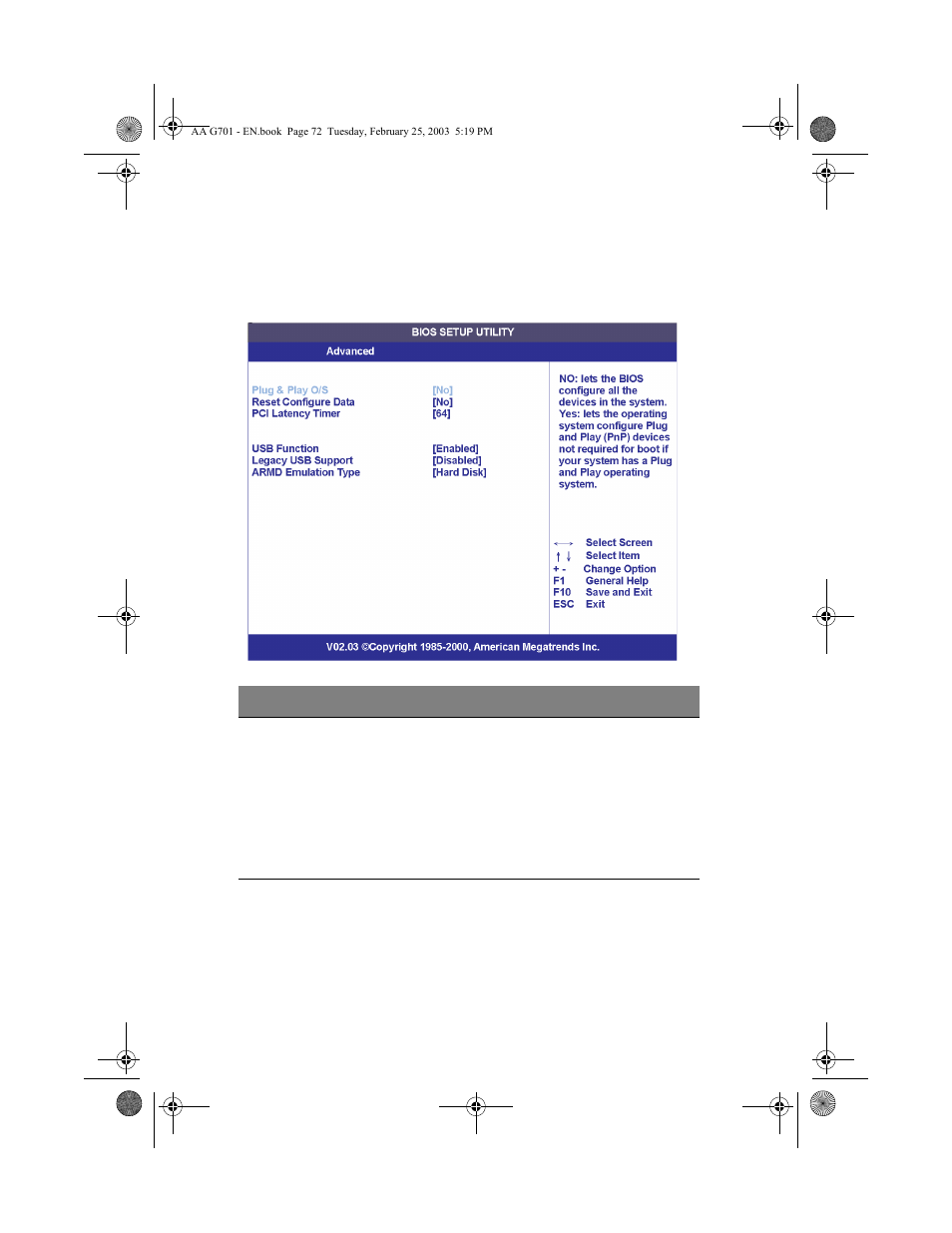 Pci/pnp configuration | Acer Altos G700 series User Manual | Page 82 / 124