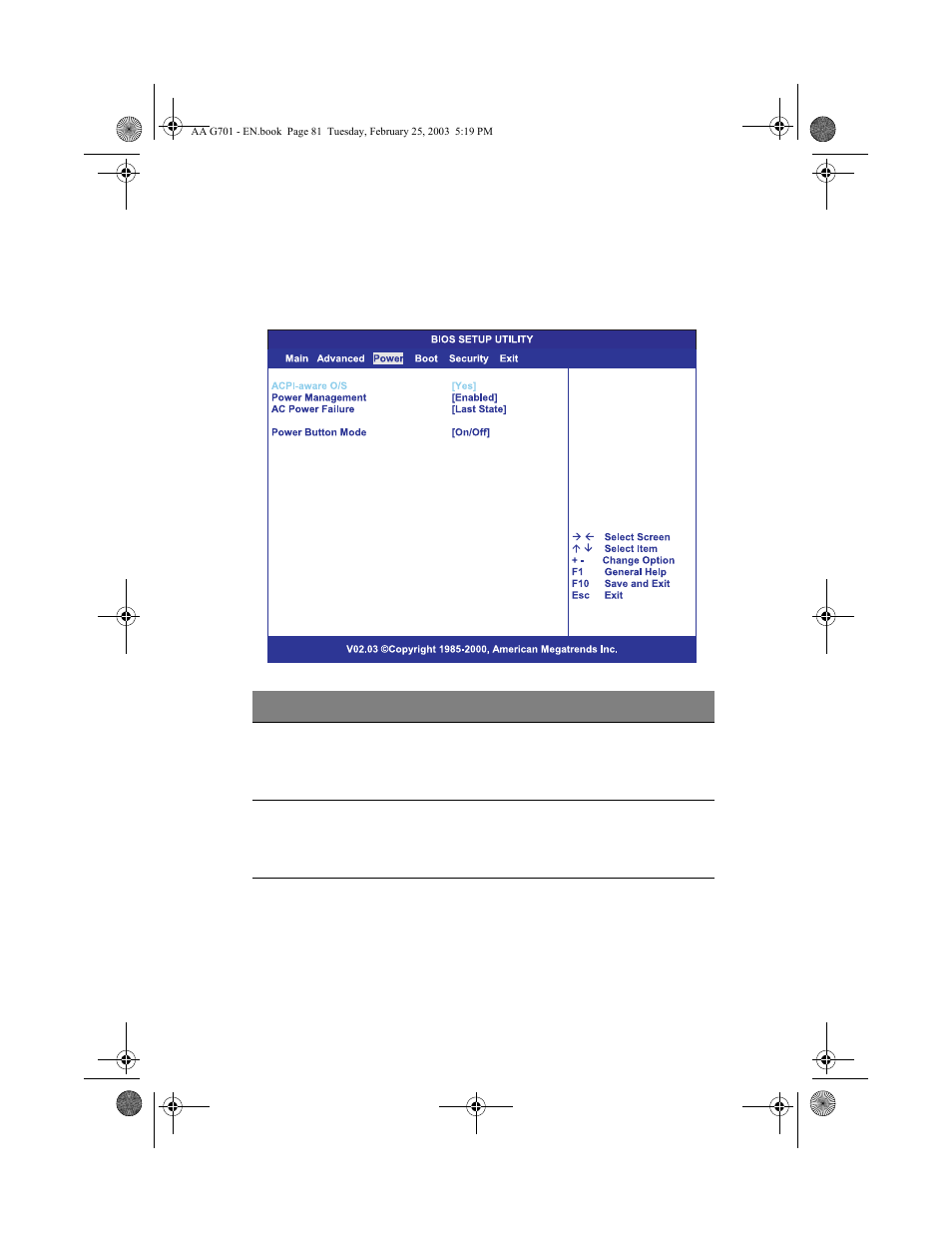 Power | Acer Altos G700 series User Manual | Page 91 / 124