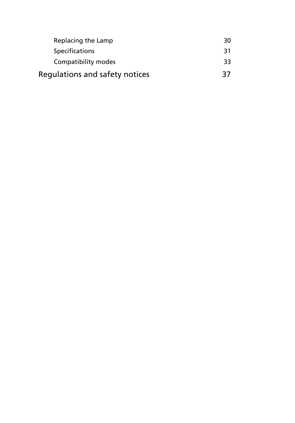 Regulations and safety notices 37 | Acer P3250 Series User Manual | Page 12 / 53