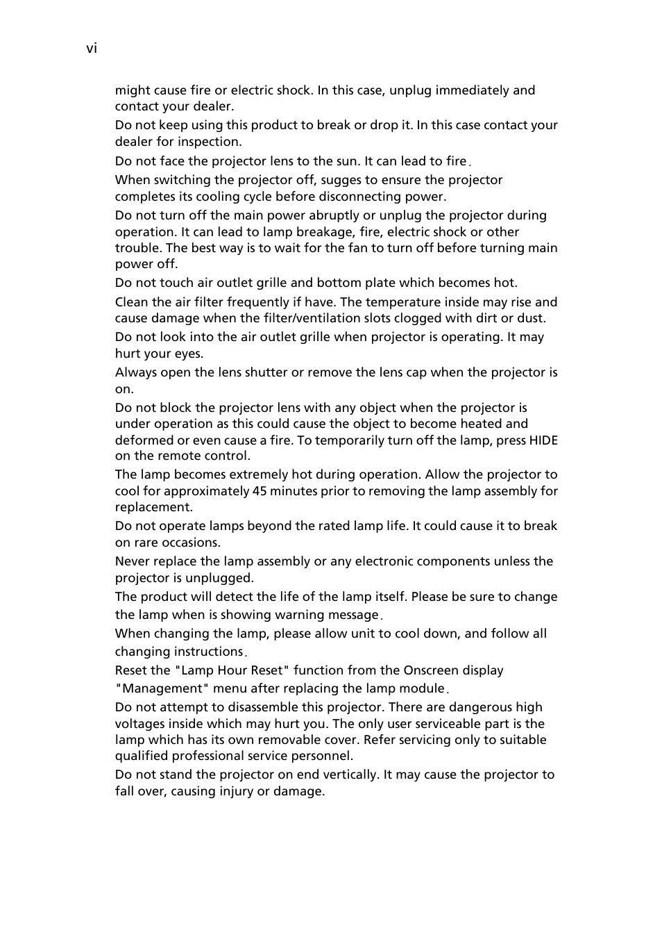 Acer P3250 Series User Manual | Page 6 / 53