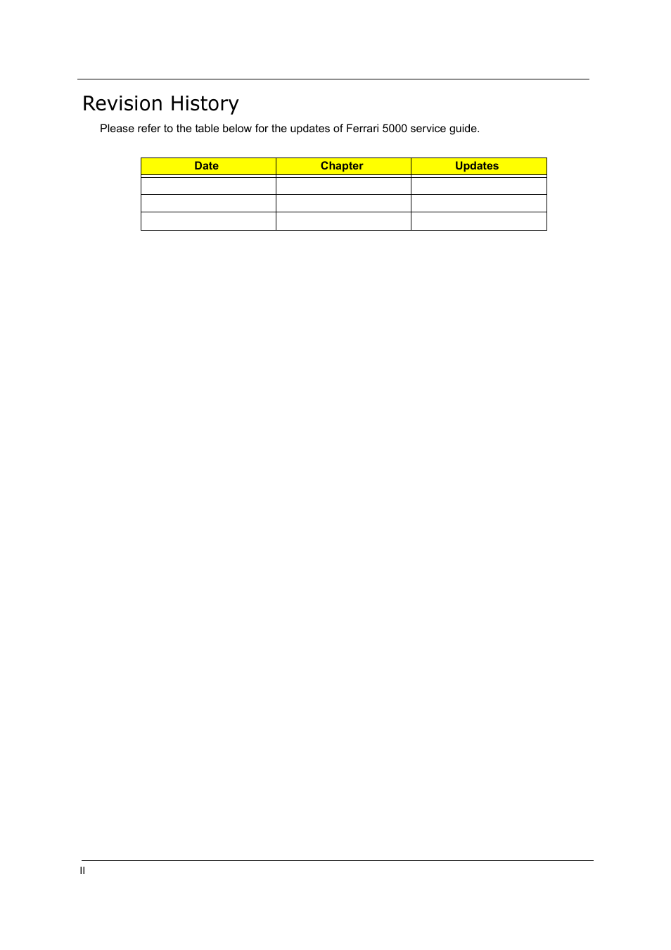 Revision history | Acer 5000 User Manual | Page 2 / 118