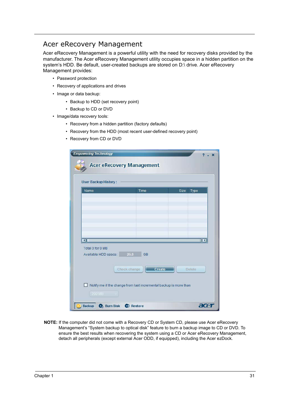 Acer erecovery management, Memory check | Acer 5000 User Manual | Page 40 / 118