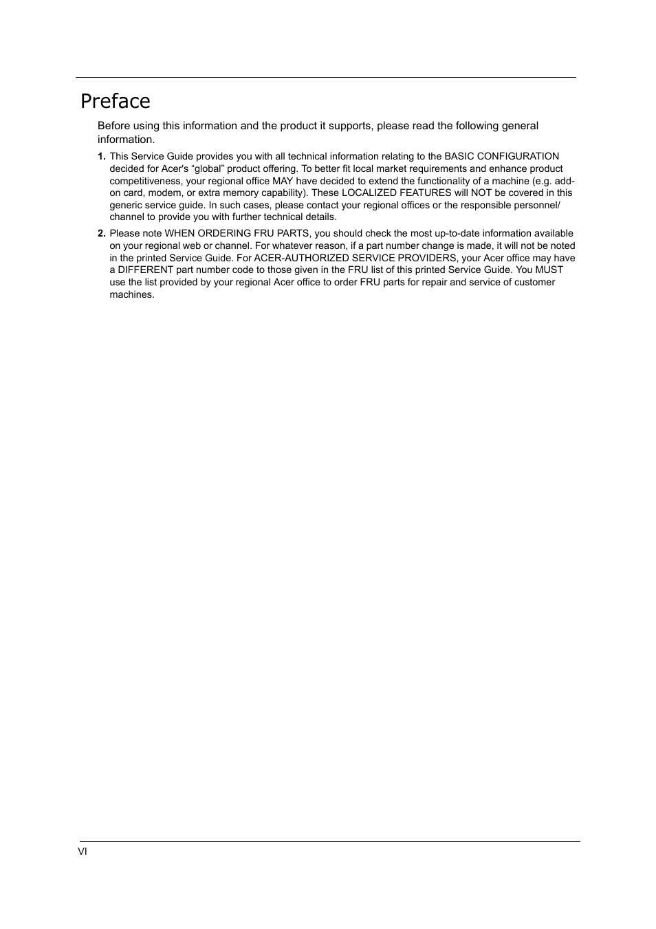 Preface | Acer 5000 User Manual | Page 6 / 118