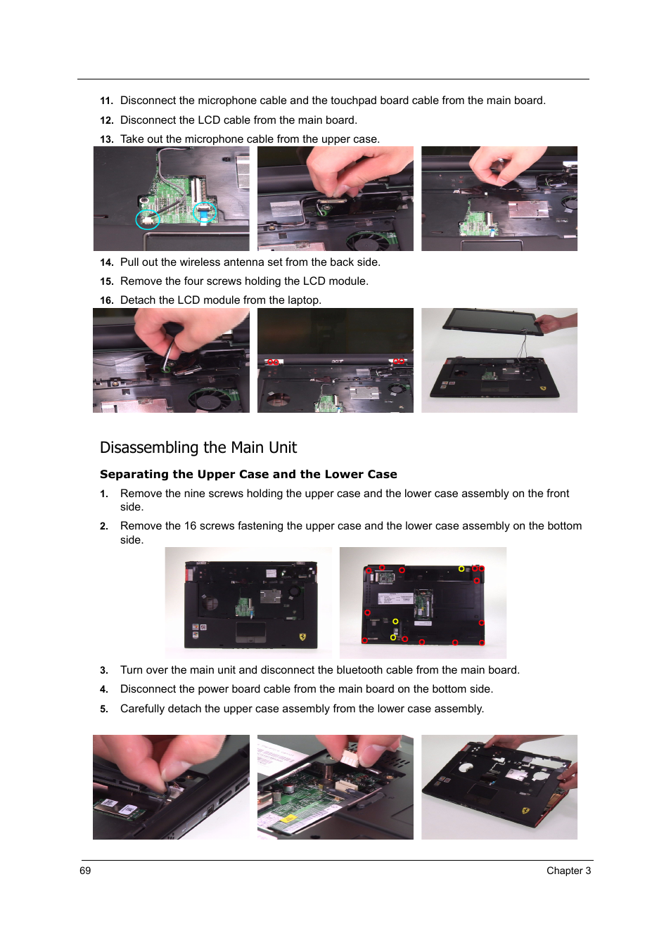 Disassembling the main unit | Acer 5000 User Manual | Page 78 / 118