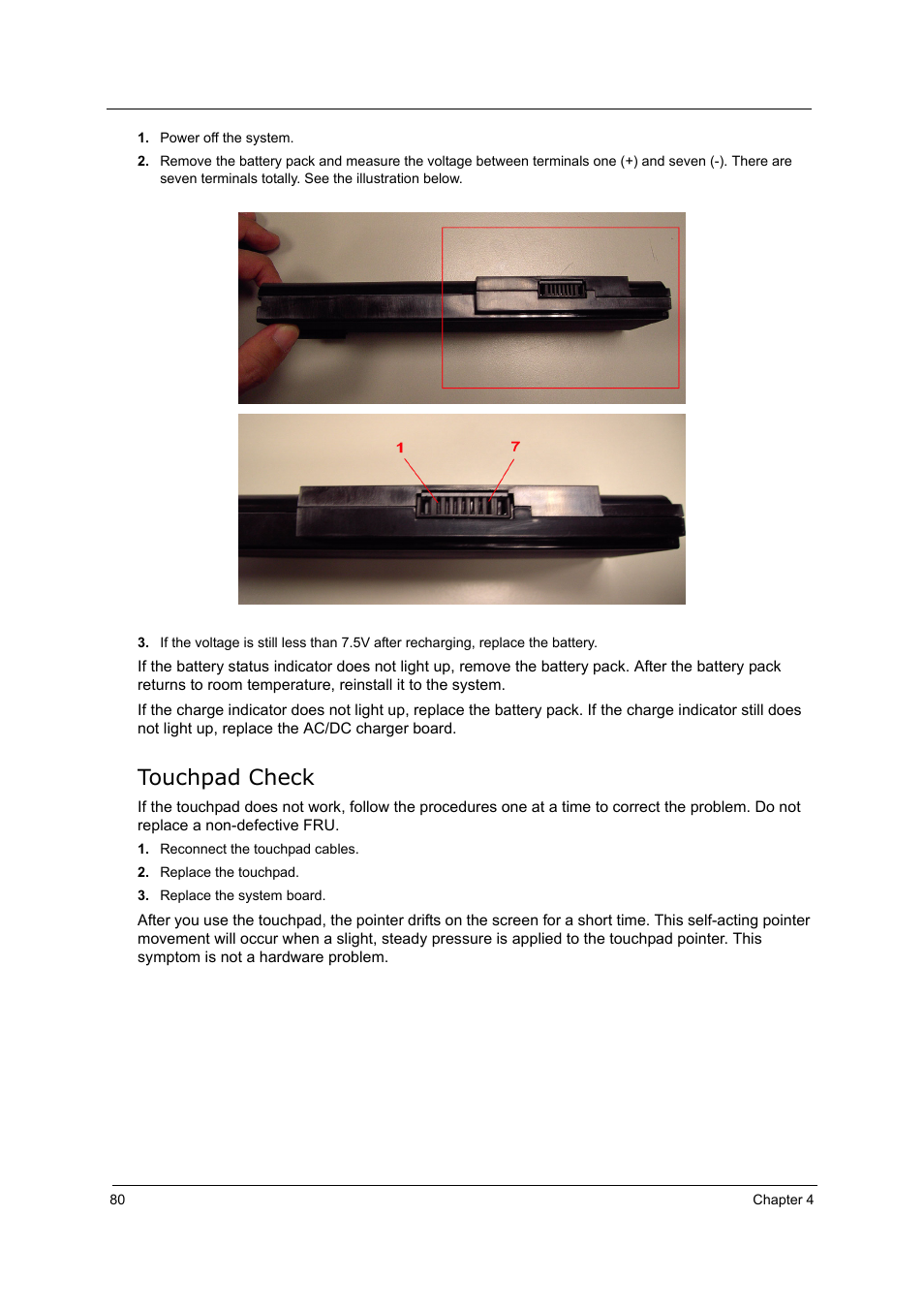 Touchpad check | Acer 5000 User Manual | Page 89 / 118