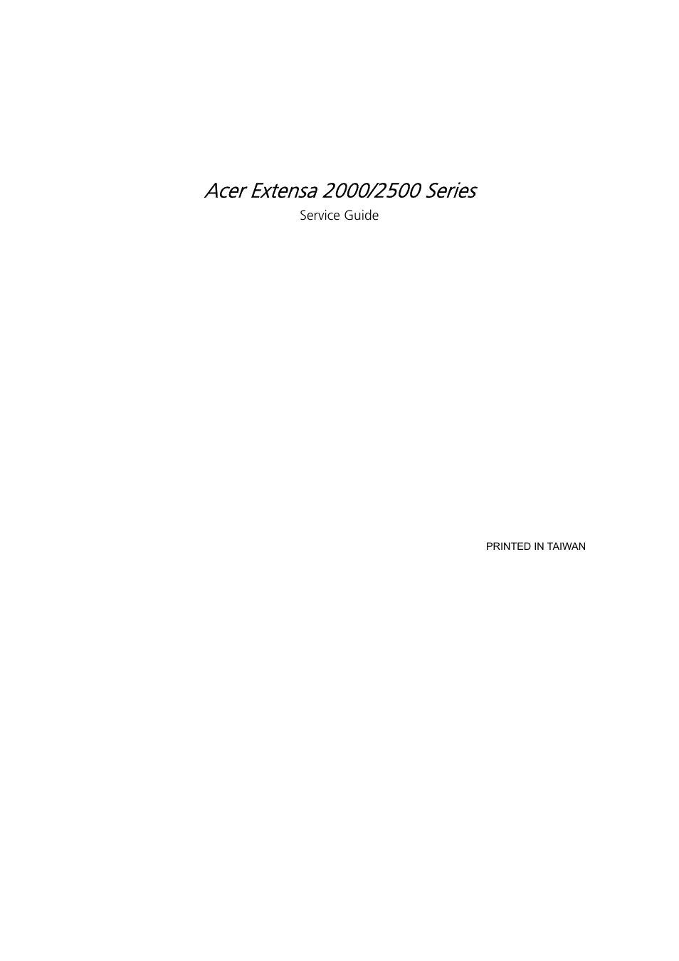 Acer 2500 User Manual | 147 pages