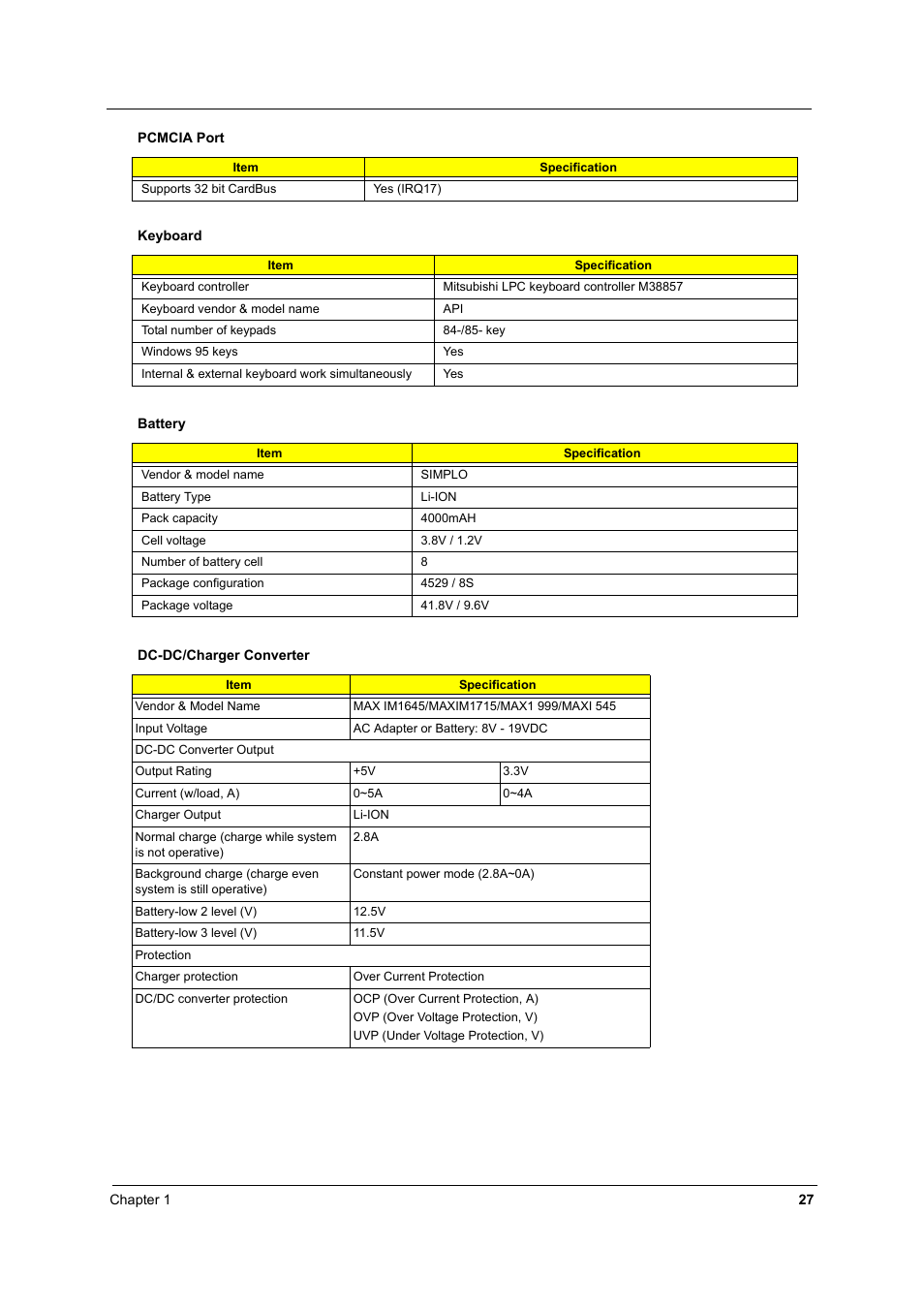 Acer 2500 User Manual | Page 36 / 147